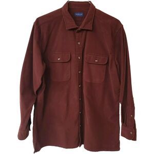 Proper Clothes Mens Shirt Burgundy Flanel Chamois Flanel Long Sleeves Packets